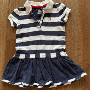 Nautica Navy and White Striped Dress